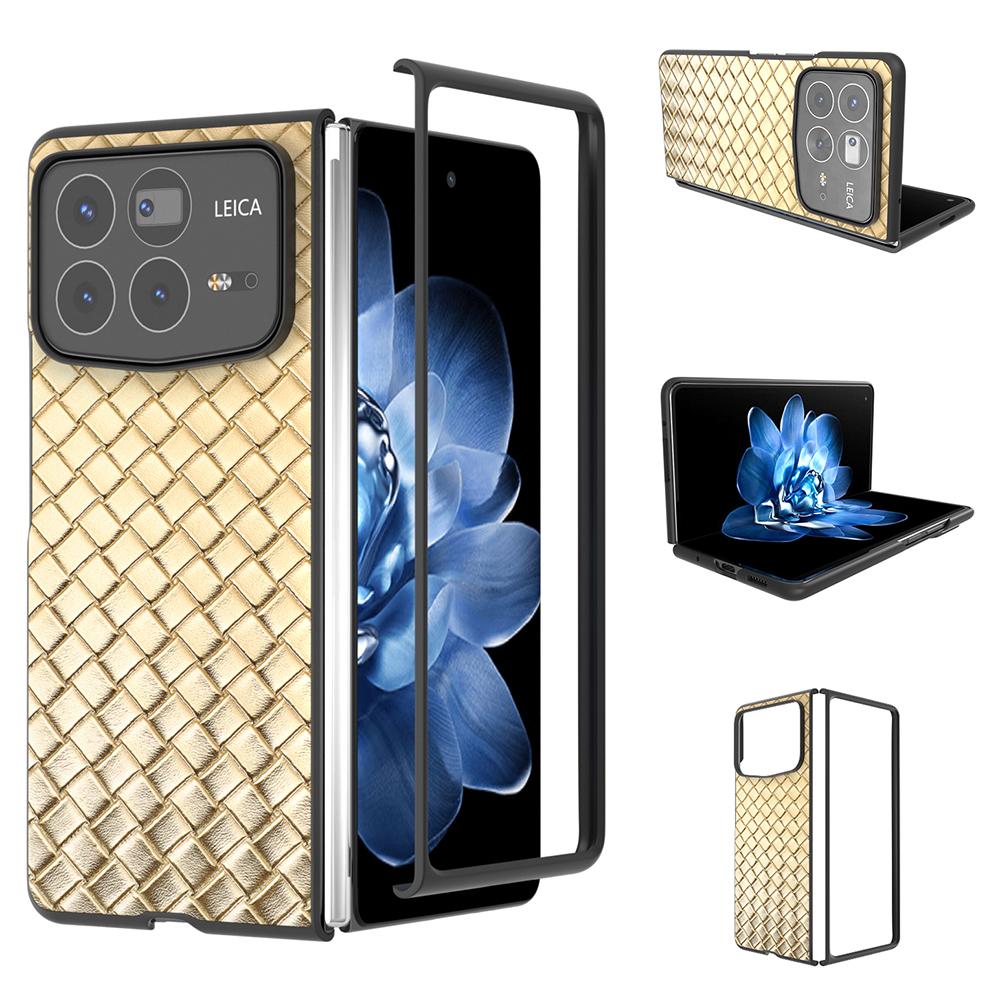 Чехол для Xiaomi Mix Fold 4 5G с плетеной текстурой, покрытие из ПУ-кожи, ПК, чехол для мобильного телефона