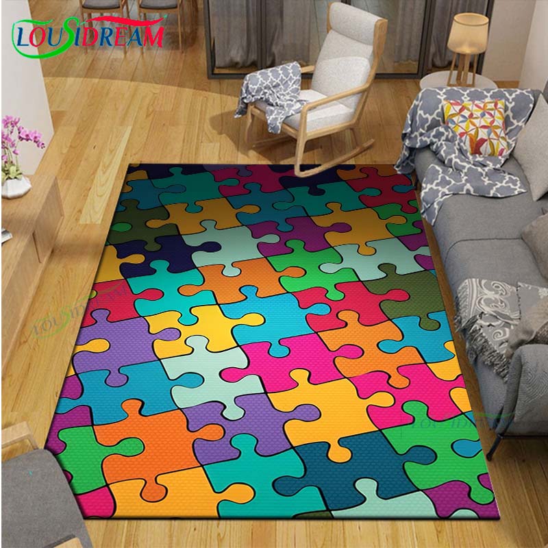 Модный Популярный Ковер-Пазл для Декора Балкона Сада Кофейного Столика Спальни Коврики для Пола Кухни Нескользящий Коврик Alfombra