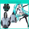 Стильное худи на молнии Hatsune Miku Vocaloid из мягкого материала для повседневной носки