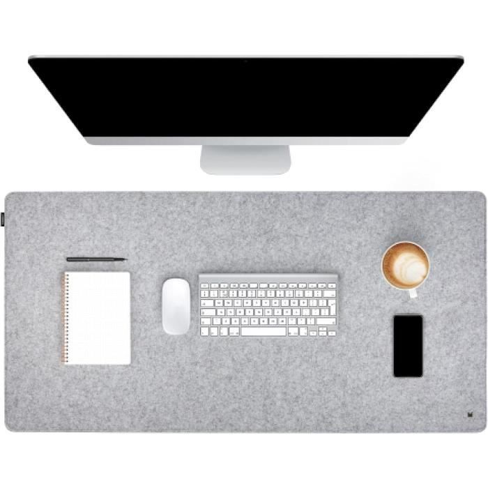 Tapis De Bureau - FORMGUT - 80x40 Cm - Feutre Gris Clair - Antidérapant - Hydrofuge