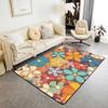 60s 70s Groovy Flower Area Rug for Bedroom Bedside,Hippie Funky Flower Living Room Rugs for Kids Boys Girls,Rainbow Vintage