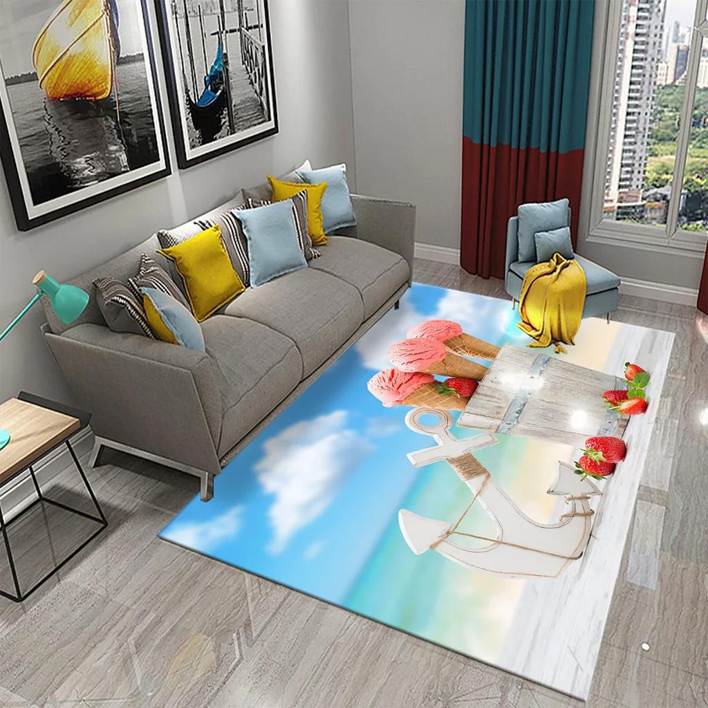 Ковер Мороженое Десертный Узор Коврики для Гостиной Детской Спальни Коврик для Веранды Кухонные Нескользящие Коврики Декор Прихожей Ковер