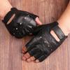 New Sheepskin Half Finger Sports Gloves Tactics Half Fitness Exercises Outdoor Cycling Sunshade Leather Gloves