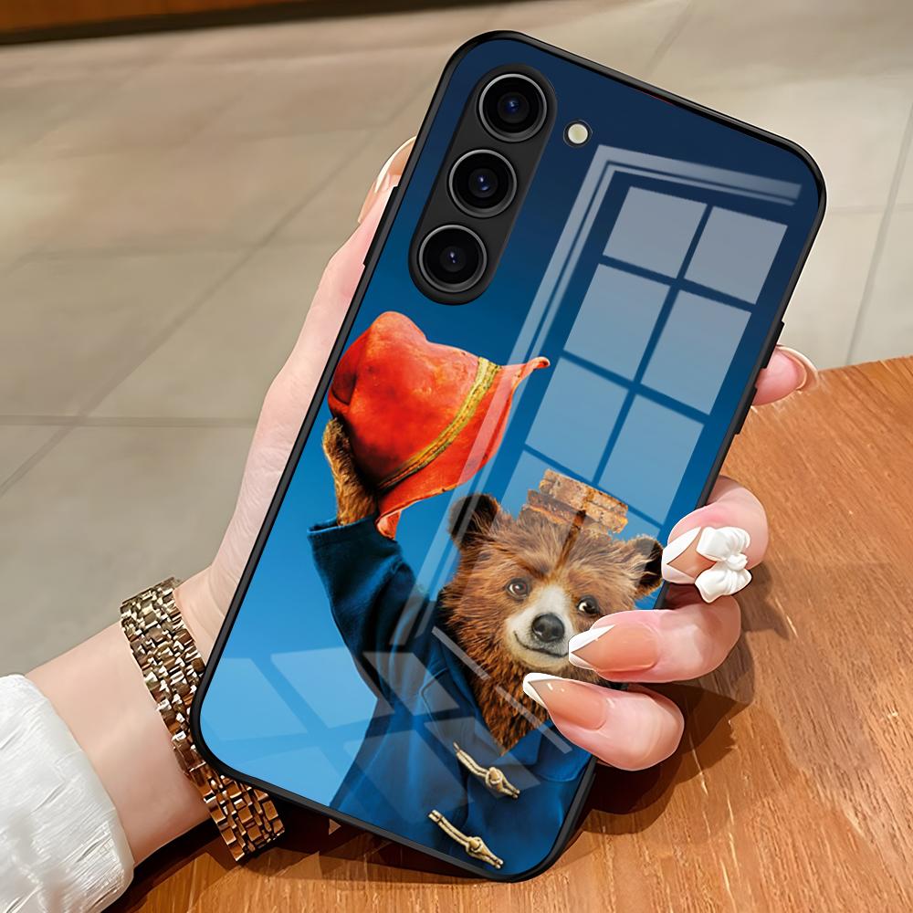 Cute P-Paddingtons Bear Phone Case For Samsung S26 S25 Edge Ultra S23 S22 S21 S20 Ultra Plus S24 Fe A54 A53 A25 Glass Cover