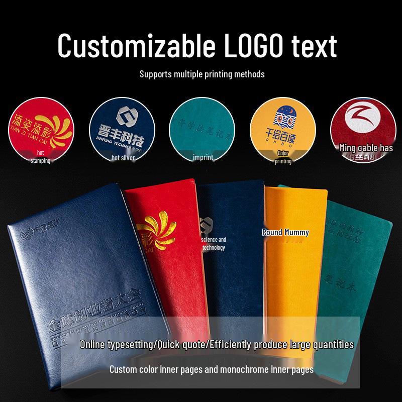 Блокнот A5 из мягкой овчины с петлей для ручки и персонализацией логотипа - Толстый журнал для деловых встреч