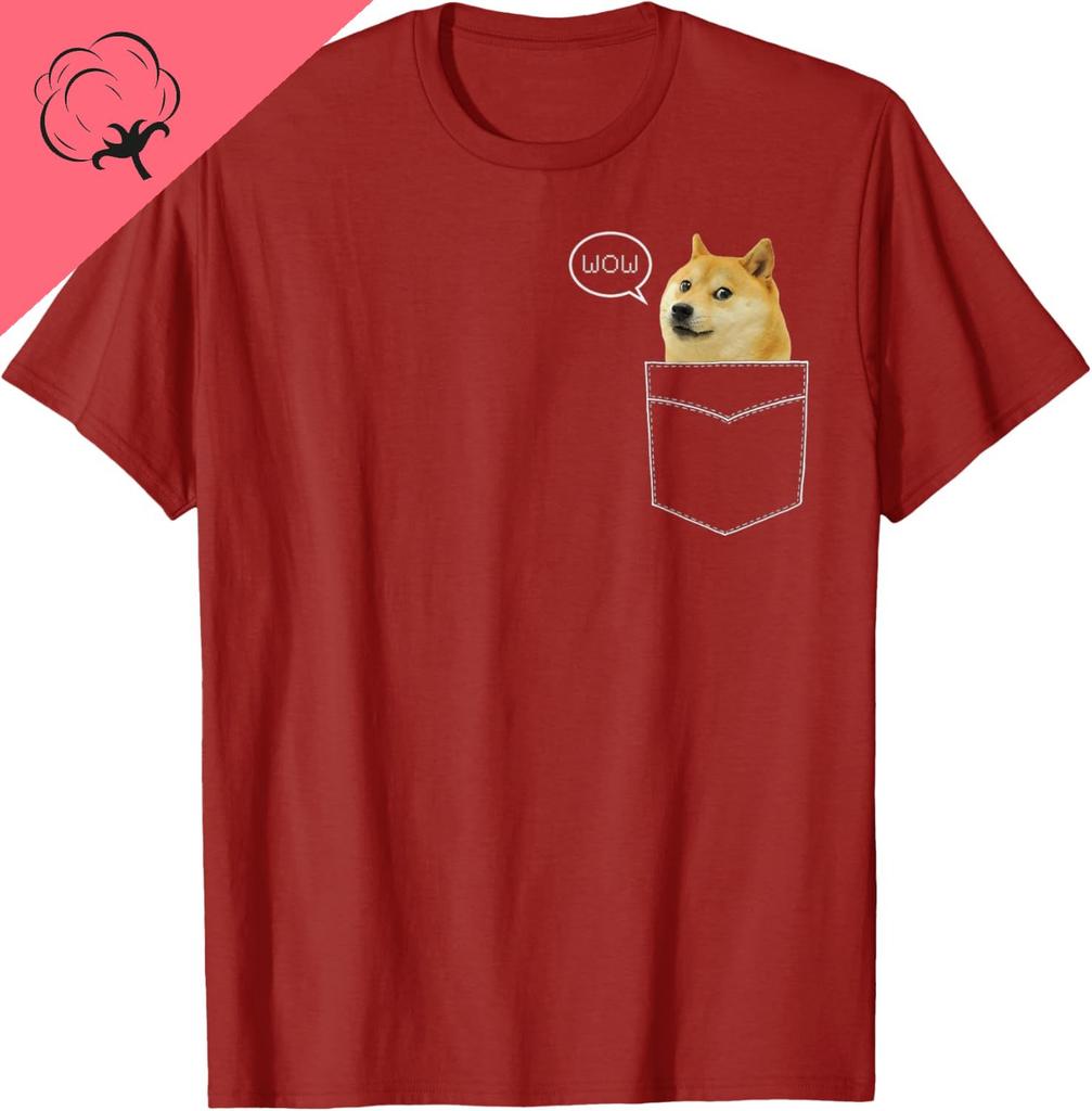 Shiba Inu T Shirt Pocket Doge Such Dank Pixel Cute Dog T TShirt Unisexs Clothing Short Sleeve Custom TShirt Camisas
