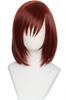Linfairy Cosplay Heat Costume Dark Red Wig, Resistant, Accessory,