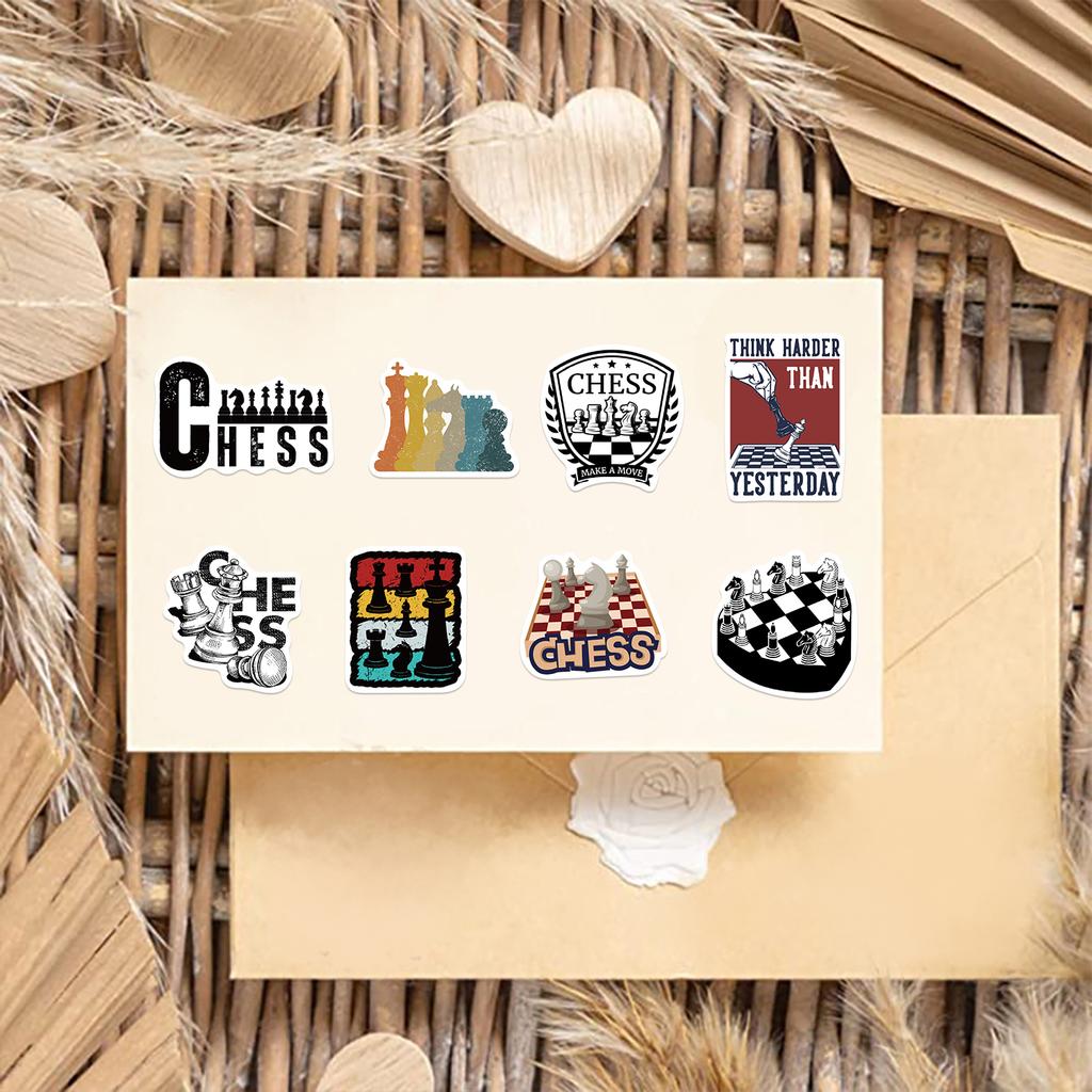 50Pcs Chess Game Sticker Waterproof Decal For Laptop Motorcycle Luggage Snowboard Fridge Phone Car Stickers Toys