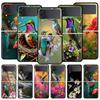 Чехол для телефона с колибри для Samsung Galaxy Z Flip3 Flip4 Flip5 Чехол-оболочка для Z Flip 3 4 5 6 Черная Жесткая Складная Задняя Крышка