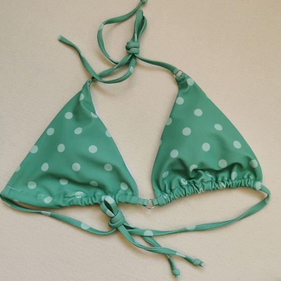 Женский комплект бикини, однотонный/принтованный бандажный комплект из двух частей, треугольная чашка с лямкой на шее