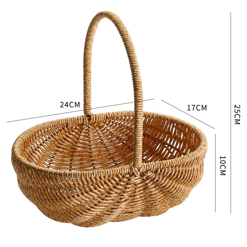 Rattan-Style Watermelon Basket for Shopping, Vegetables, Fruits, and Picnics