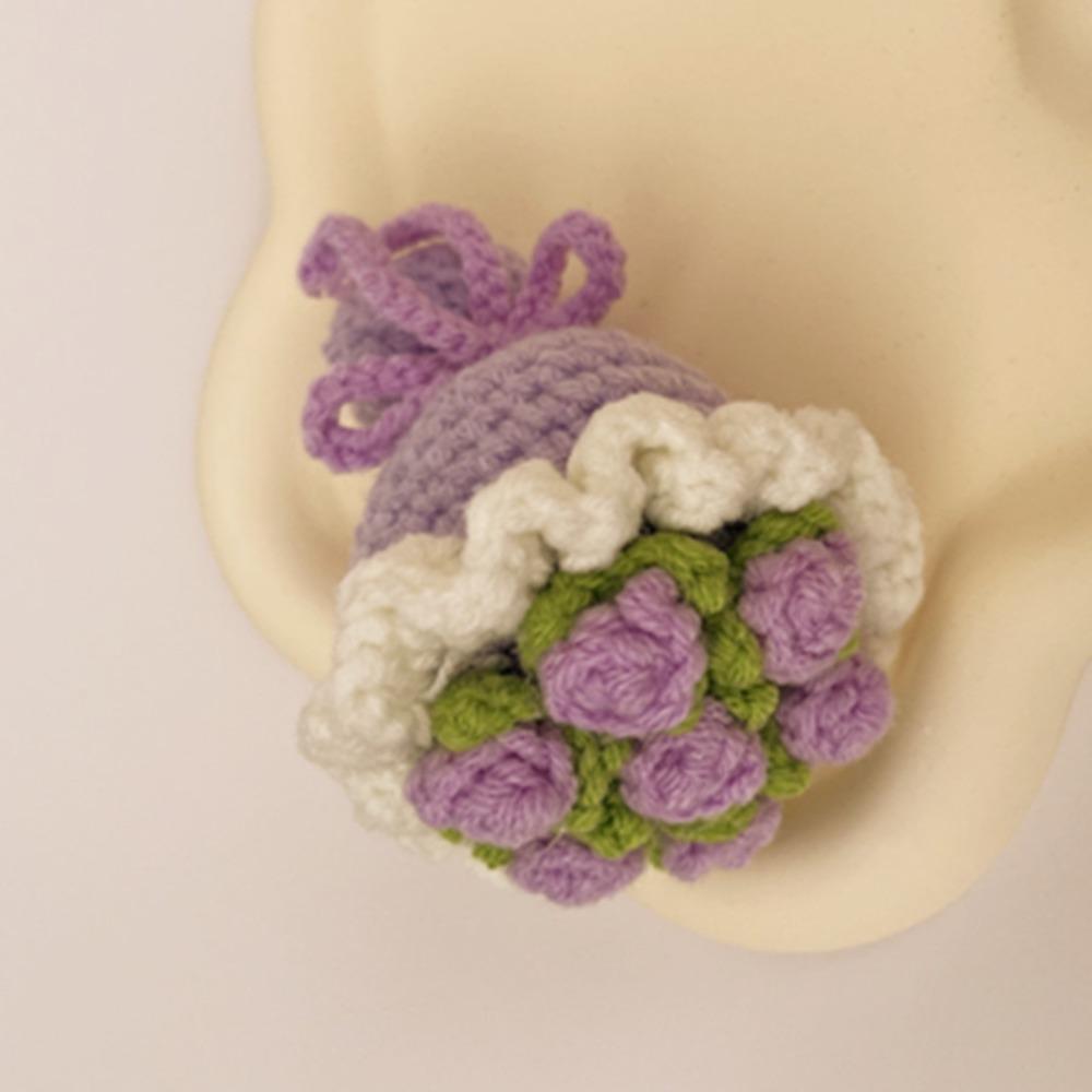 Sunflower Crochet Flower Rose Pendant Creative Artificial Flowers  Gift