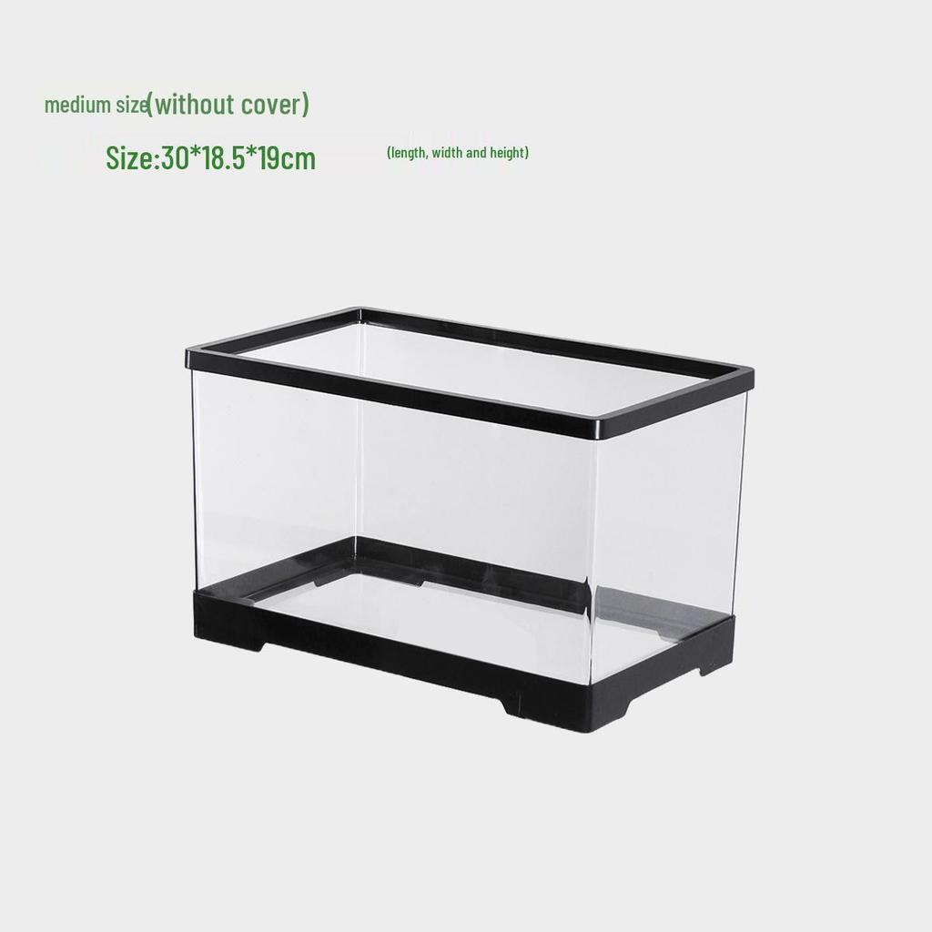 Компактный террариум для черепахи с платформой для обогрева - Элегантная настольная среда обитания с крышкой для экологичной гостиной