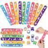 10pcs Cartoon Unicorn Clap Circle Girl Animal Theme 1st Birthday Party Decoration Kids Toy Gift Mermaid Dinosaur Slap Bracelets