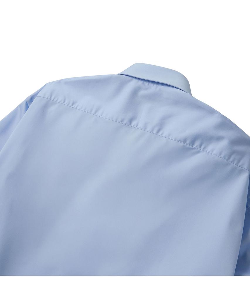 PRODESHIRT [Приталенная и не требующая глажки] Бамбуковая рубашка с воротником-стойкой (синий)