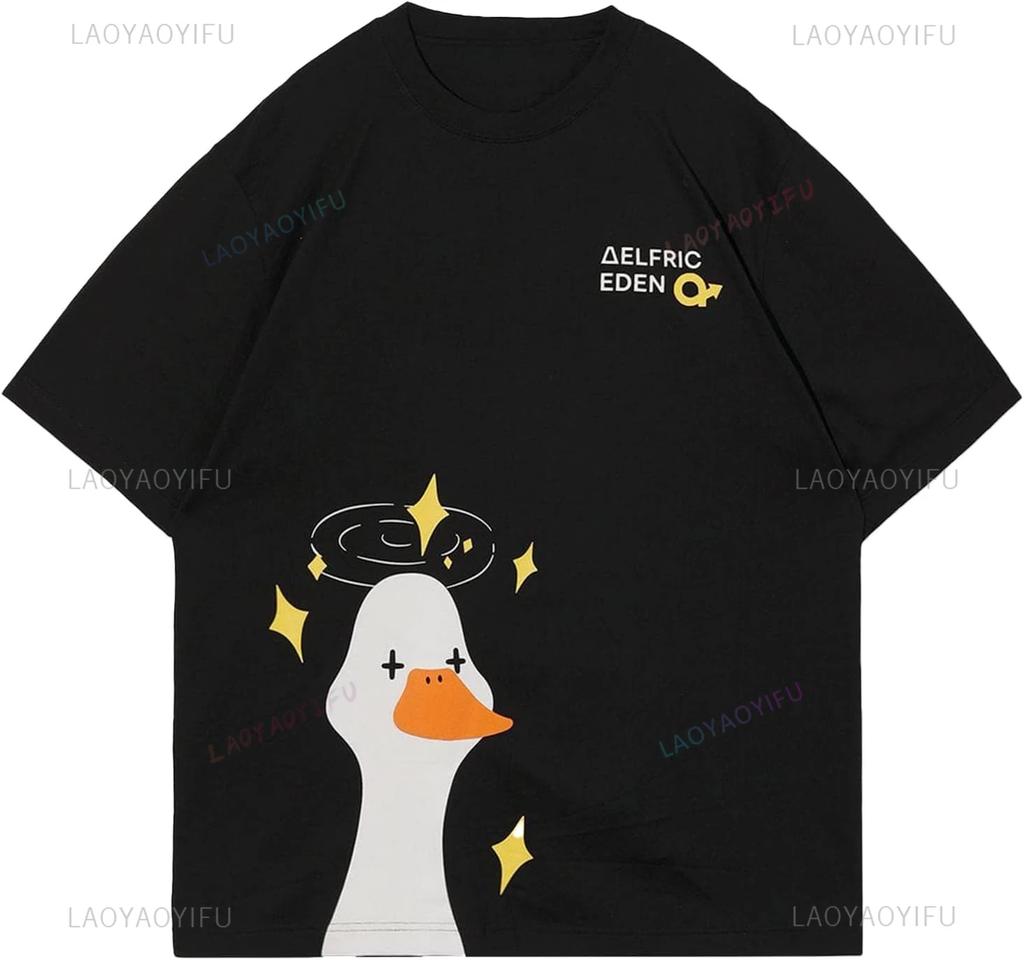 Aelfric Eden Мужские Свободные Футболки с Принтом Искаженного Портрета, Топы с Круглым Вырезом, Уличная Одежда, Повседневная Летняя Вентилируемая Повседневная Хипстерская Рубашка