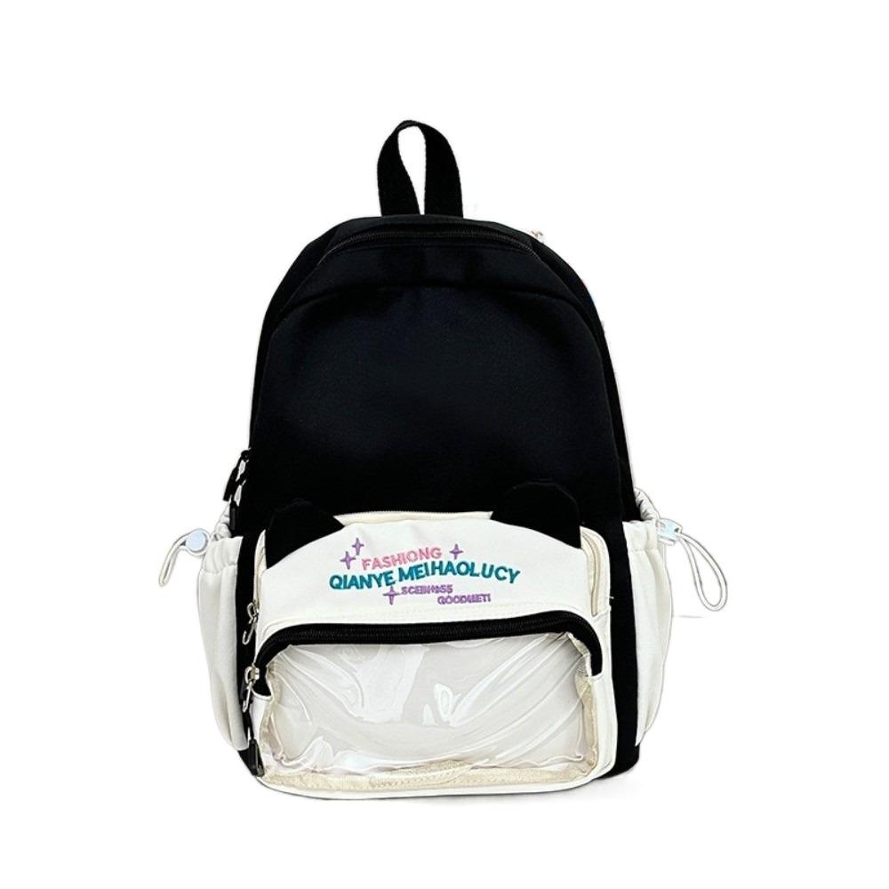 Нейлоновый прозрачный рюкзак с карманами, большая вместимость, рюкзак для студентов