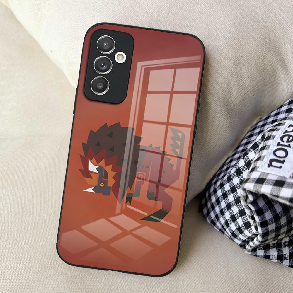 Чехол для телефона M-Monster Hunter для S25 Samsung S24 Ultra S23 Fe S22 Plus S20 S21 A16 A54 A34 A53 Стеклянная крышка