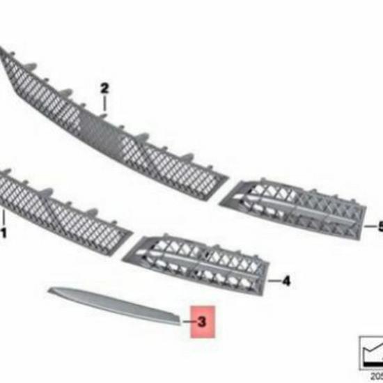 BMW 5 Series GT F07 Front Bumper Wind Deflector Trim (Left & Right) 51117172369/51117172370