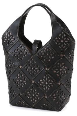 Сумка-тоут из натуральной кожи, средняя, черная [Genten] Женская GE-42961-10