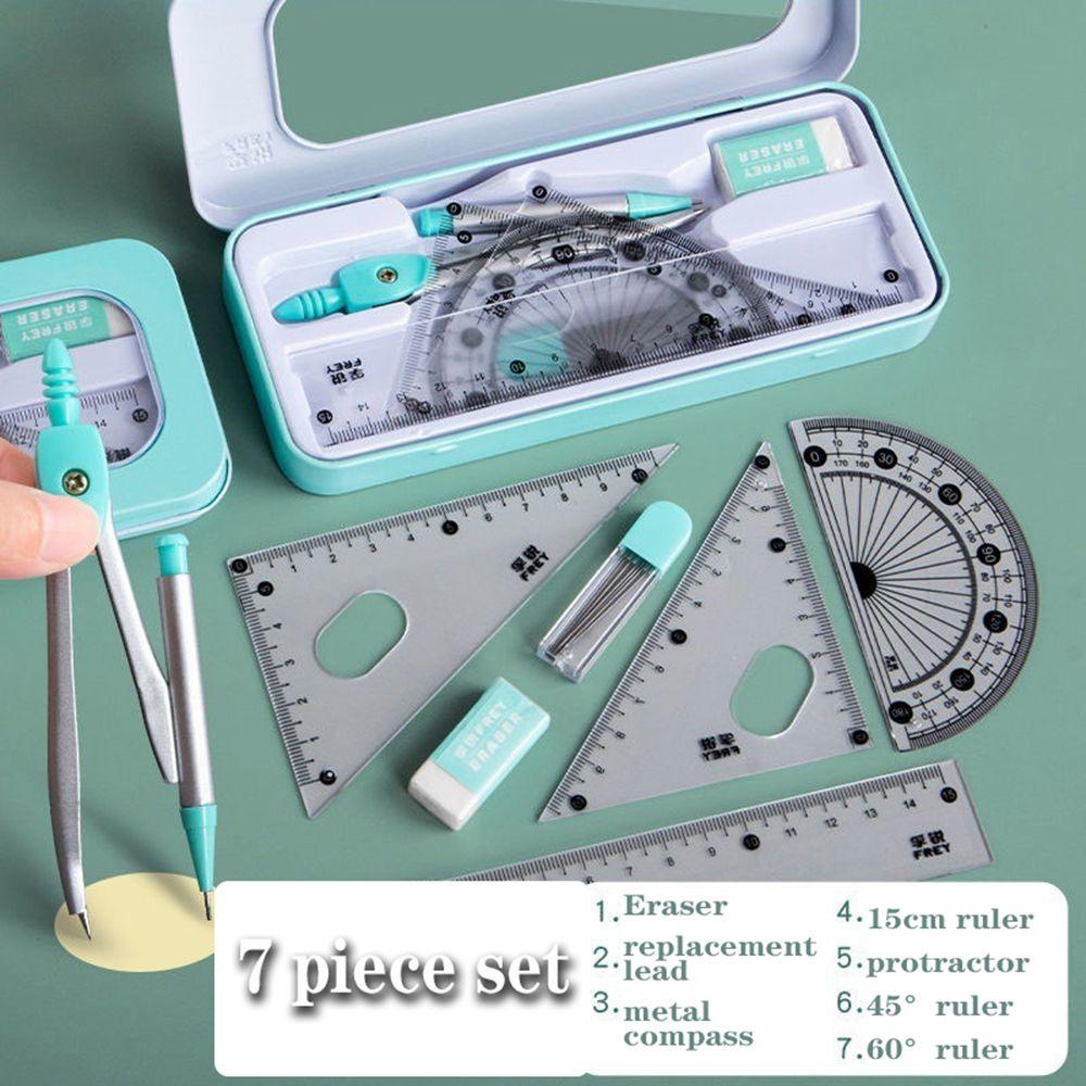 Математика Обучение Канцелярские товары Школьные принадлежности Ластик Линейка Циркули Набор Измерительная линейка Чертежные инструменты