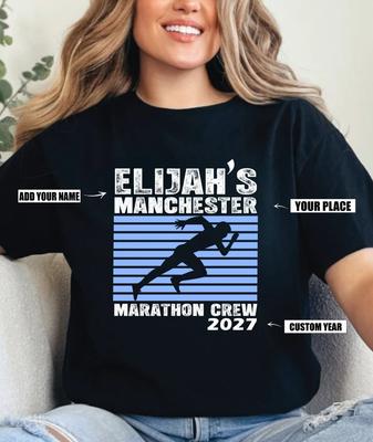 Custom Marathon Athletic TShirt Personalized Name Place Year Unisex Tee