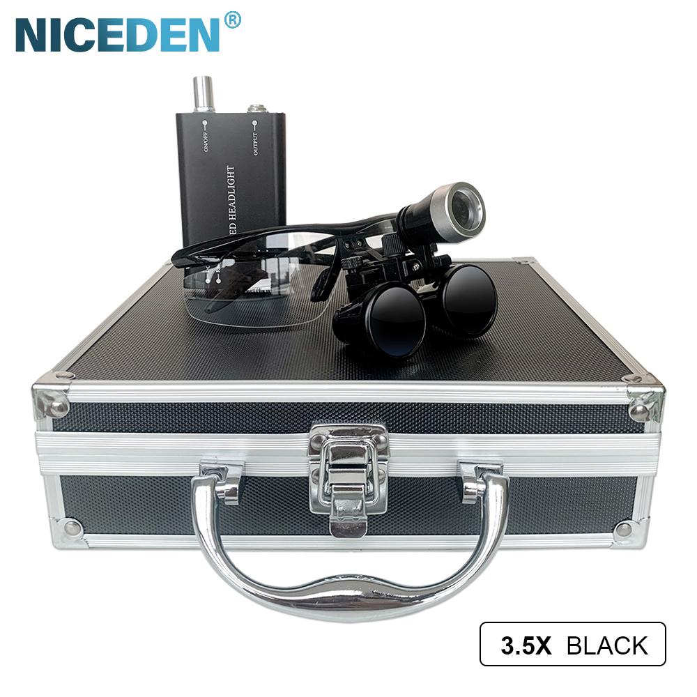 Niceden 2.5X 3.5X светодиодная стоматологическая лупа сверхлегкая бинокулярная лупа стоматологические хирургические стоматологические очки для стоматологической хирургии угол