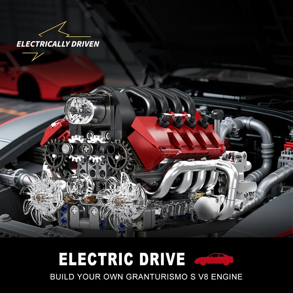 Mould King 10227 Суперкар Двигатель V8 + Трансмиссия Конструктор (787 штук) - Высокоточный набор для сборки для взрослых, обязательный для мех