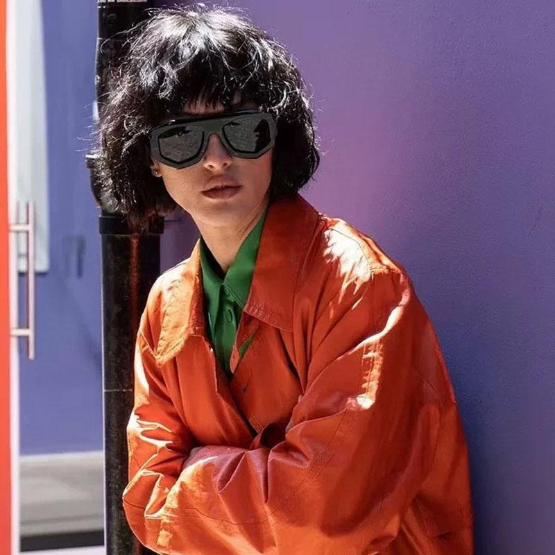 Винтажные неправильной формы солнцезащитные очки женские для мужчин дизайнерские люксового бренда панк-очки популярные с большой оправой плоский верх солнцезащитные очки УФ400