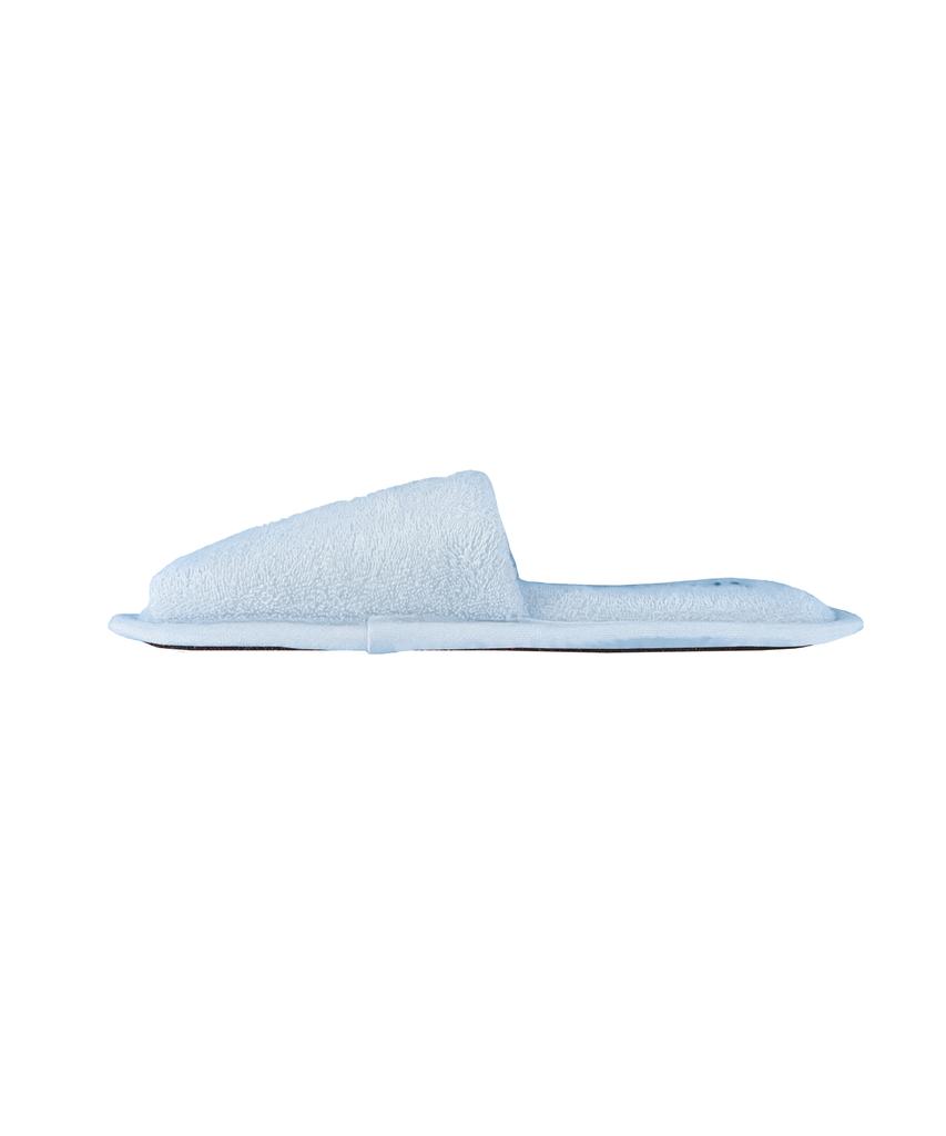 Frankly [Box Package] Terry Flip Label Point Room Shoes, Sky Blue