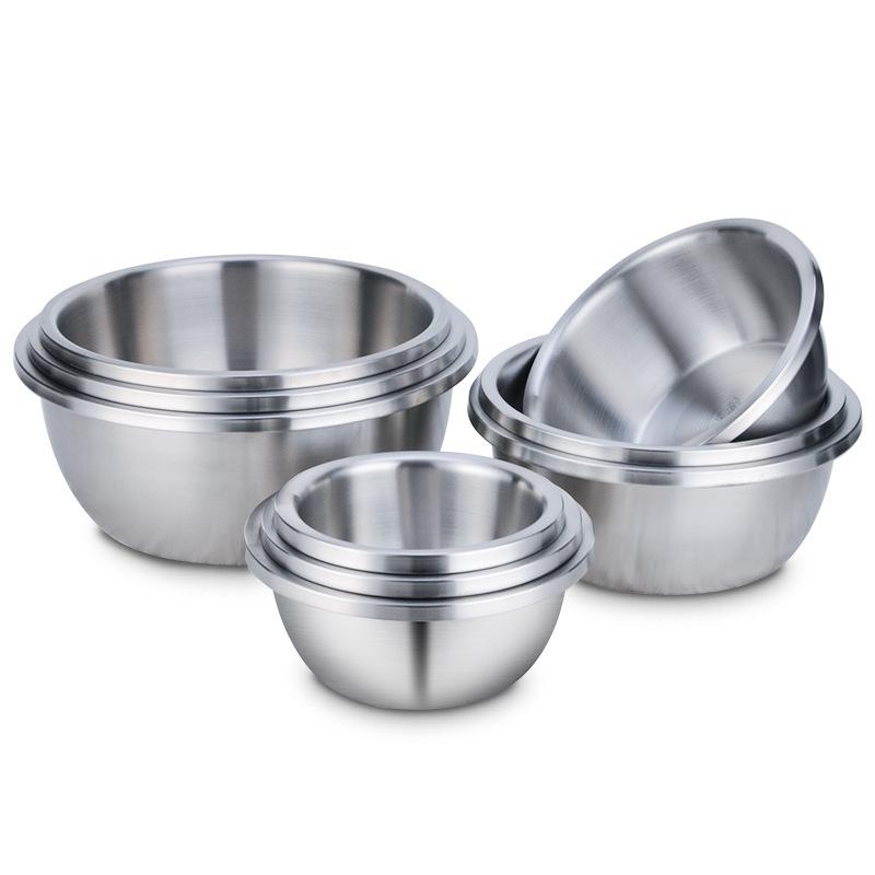 HANYANG 304 Чаша для смешивания из нержавеющей стали, утолщенная миска, широкая миска для супа, круглая миска для выпечки и лапши, для мытья посуды, слива, приготовления пищи