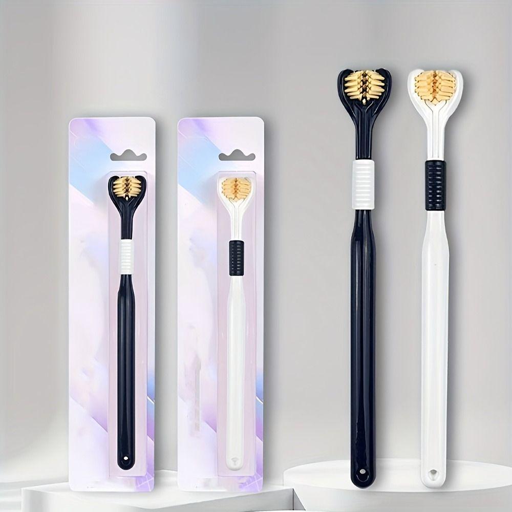 Портативная трехсторонняя зубная щетка с мягкой щетиной V-образной формы для мужчин