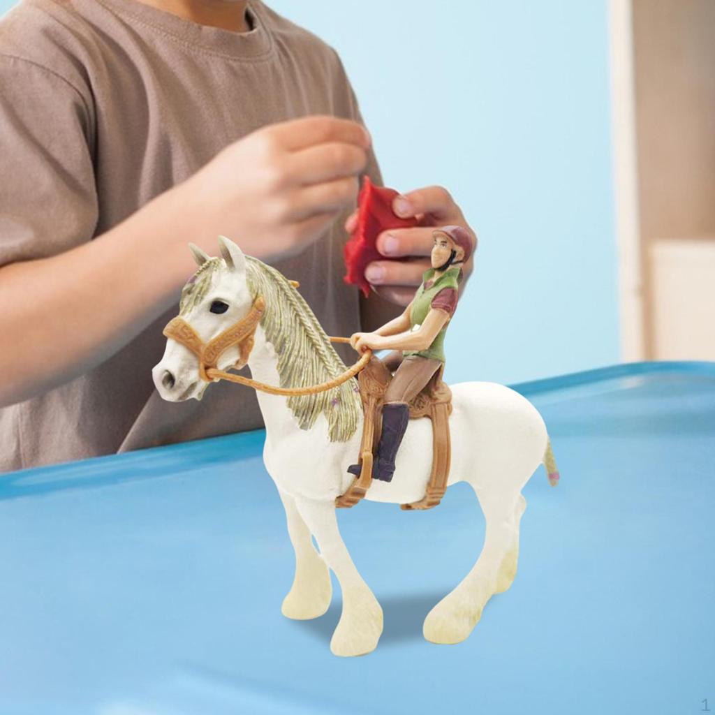 Животное Модель Лошадь Фигурка ПВХ с седлом Моделирование Игровой набор Статуэтка Дикой Природы Образовательная Игрушка