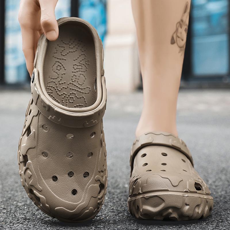 Летние уличные пляжные сандалии, мужские сабо, женские тапочки, камуфляжная обувь на платформе, обувь цвета морской волны, мягкие домашние шлепанцы из ЭВА, домашние шлепанцы