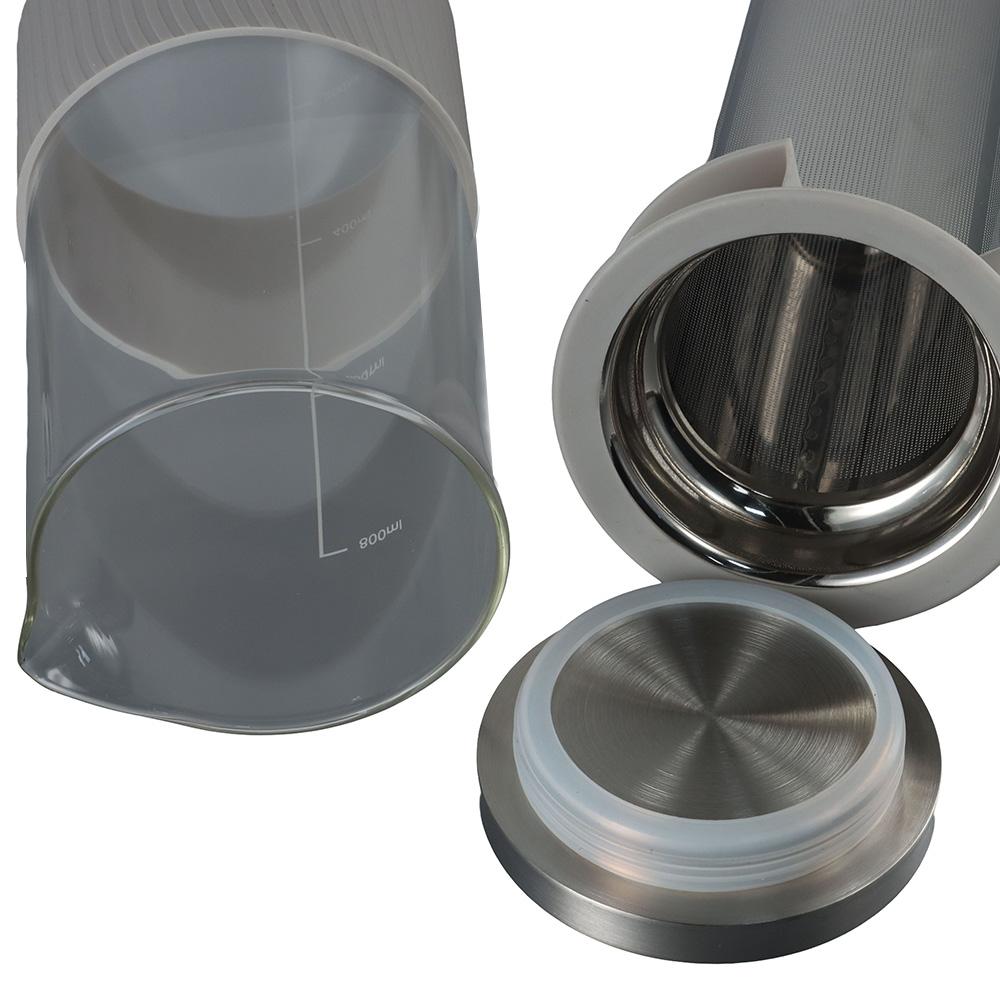 Заварочный стеклянный кувшин из боросиликатного стекла 800 мл для приготовления холодного кофе, для путешествий и улицы