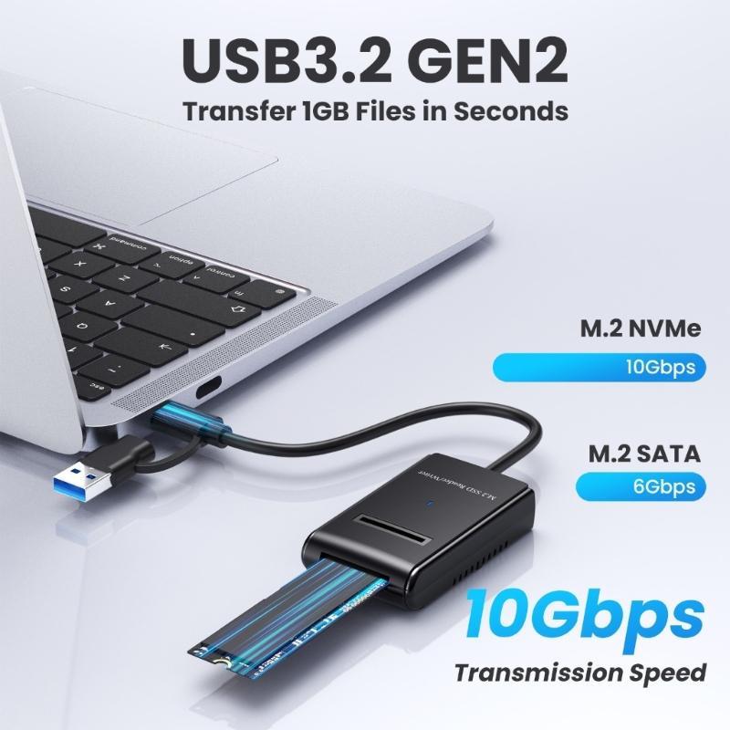 Кабель для мобильного жесткого диска M.2 NVMe с Type-C 3.2 для 2230 2242 2260 2280 22110 Внешний жесткий диск M.2