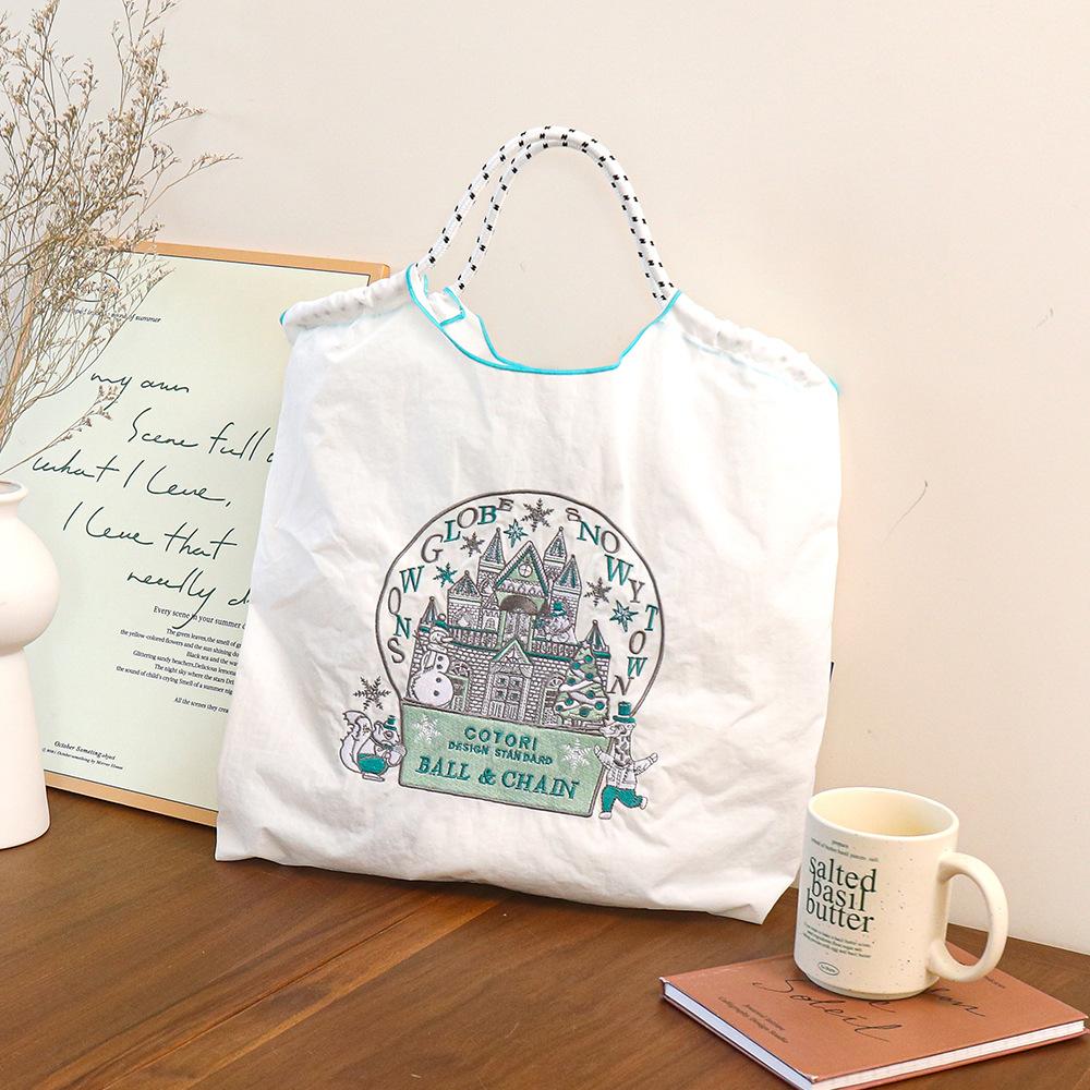 Embroidery Shopping Bag Women'S Fashion Niche Large Capacity Shoulder Bag Tide