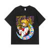 Стиранные футболки 275 г/м² 100% Хлопок Sailor Moon V8 Принт Минако Унисекс Тяжелая хлопковая футболка