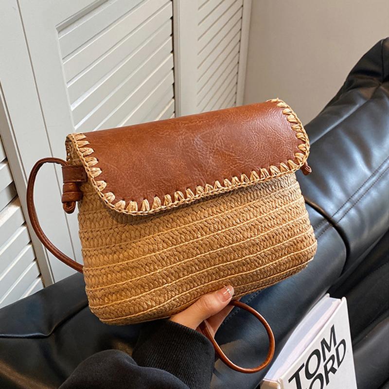 Новая французская винтажная плетеная сумка из соломы Простая и модная сумка через плечо Плетеная сумка Осень Вестернизированная повседневная сумка кроссбоди ARI