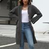 2024 Autumn/Winter V-neck Knitted Cardigan: European & American Women's Loose Solid Color Sweater Fashion.