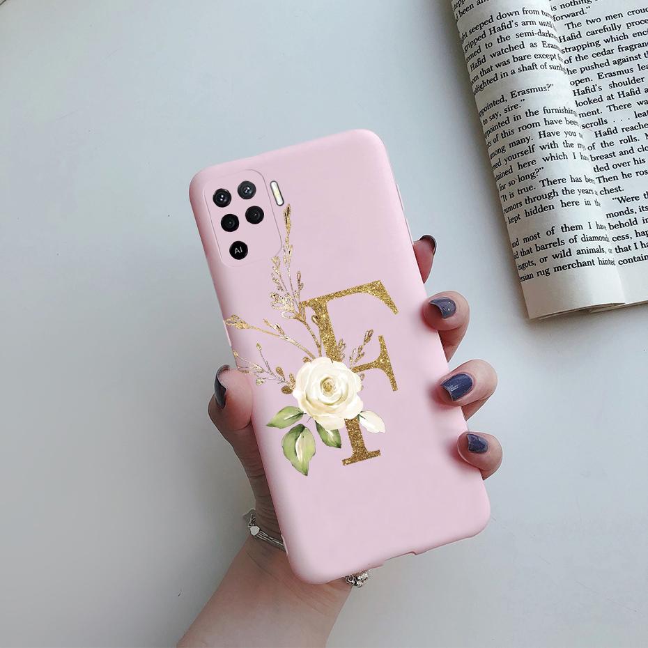 Чехлы для телефона для OPPO A94 F19 Pro Reno 5 Lite Силиконовый задний мягкий чехол Милые буквы Чехол Ударопрочный бампер для OPPO A94 5G Чехол