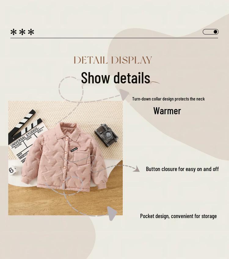 Детская теплая куртка с толстой хлопковой подкладкой для осени/зимы - Теплая школьная форма