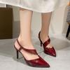 New Design High Heels Gladiator Sandals Woman Pumps Buckle Strap Sandals Sexy Pointed Toe Wedding Banquet Shoes Tacones De Mujer