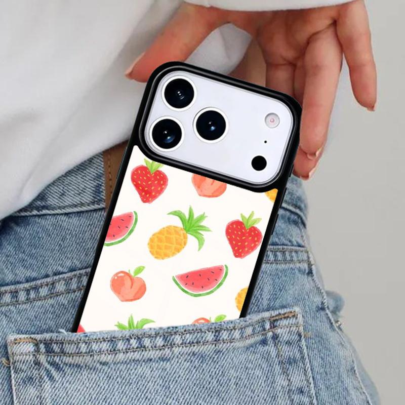 Фруктовый чехол для телефона Арбуз Ананас Клубника для iPhone 17ProMax 12 13 14 15 16e 17 Pro Max Plus Air Cover