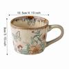 Floral Pattern Antique Style Mug Non-slip Milk Cup Decorative Ceramic Coffee Cup  Travel