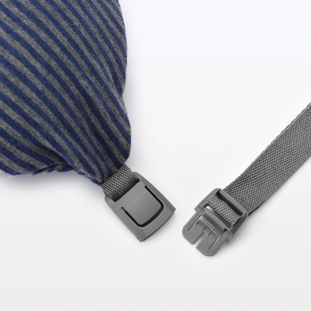 MUJI Fit Neck Cushion, Heather Navy x Gray, Approx. 16 x 64 cm, 44430934