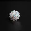 Luxury Real  4.14 Ct Opal Ring Flower Design S925 Silver Natural Real Gemstones Quality Jewelry for Women Gift