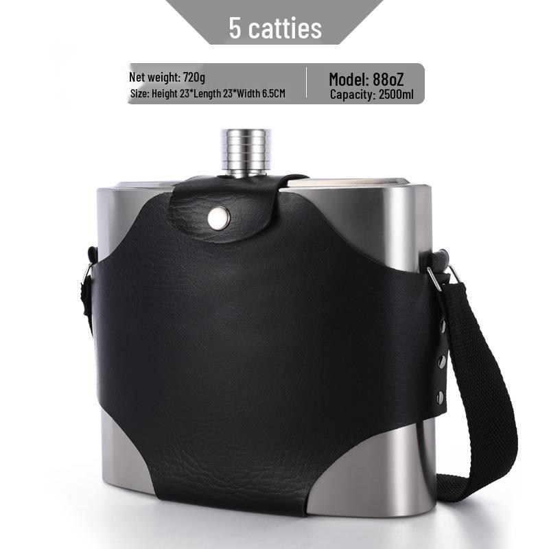 Stainless Steel Hip Flask Set: Portable Outdoor Vodka & Wine Bottle with Cup