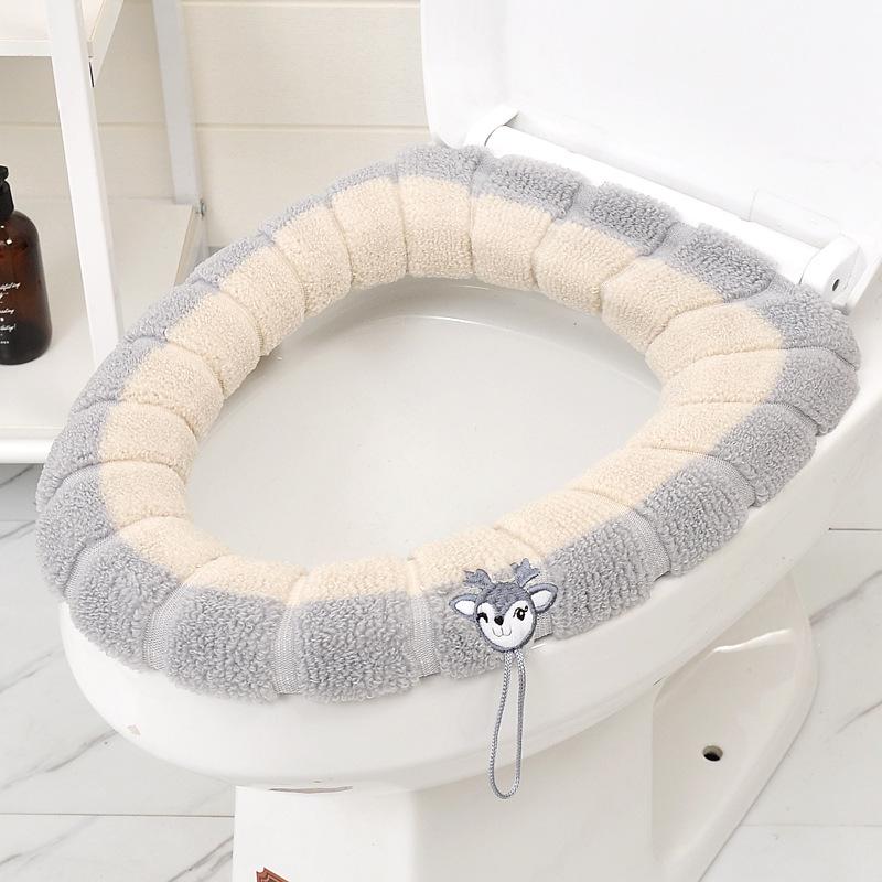 Коврик для сиденья унитаза O-образной формы с ручкой, устойчивый к грязи