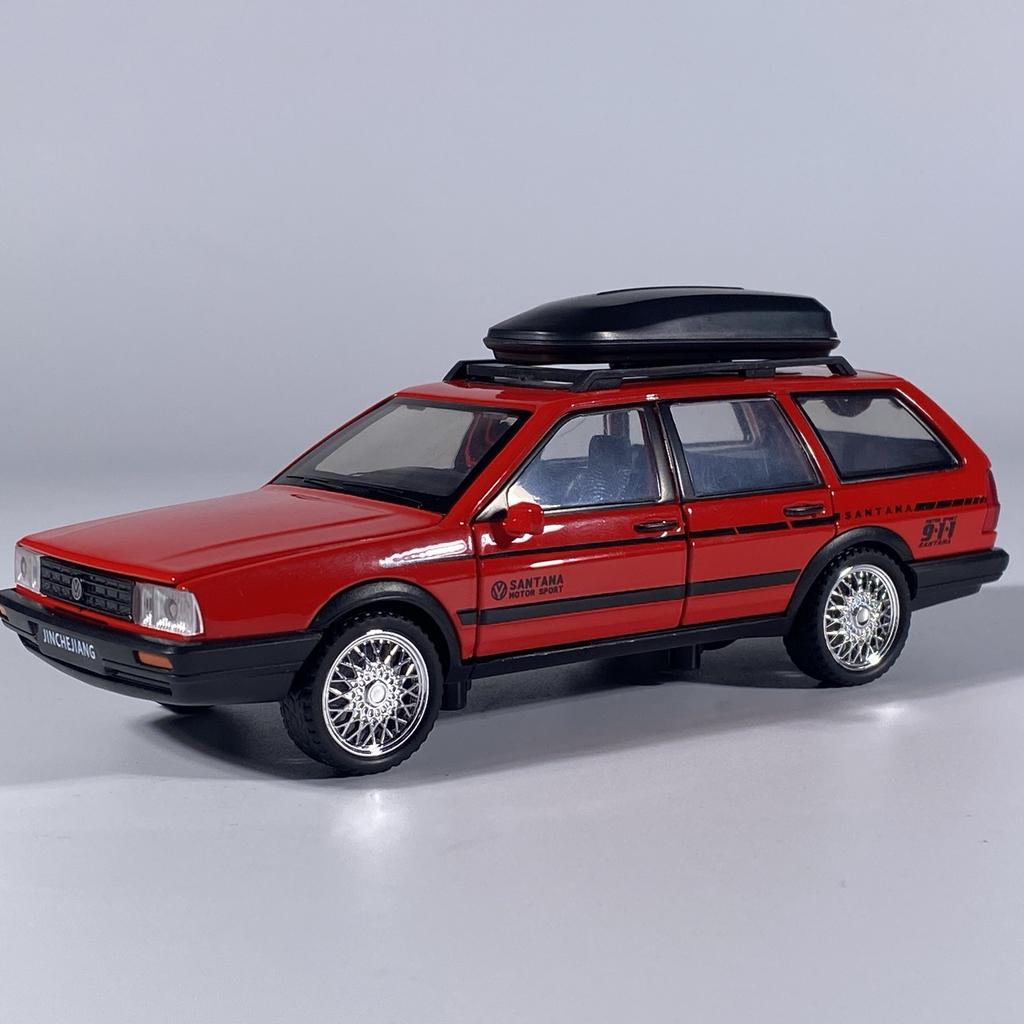 1/32 Volkswagen Santana Avant Универсал Металлическая модель автомобиля Литье под давлением Металлический транспорт для путешествий Модель автомобиля Симуляция звука и света Детская игрушка Подарок